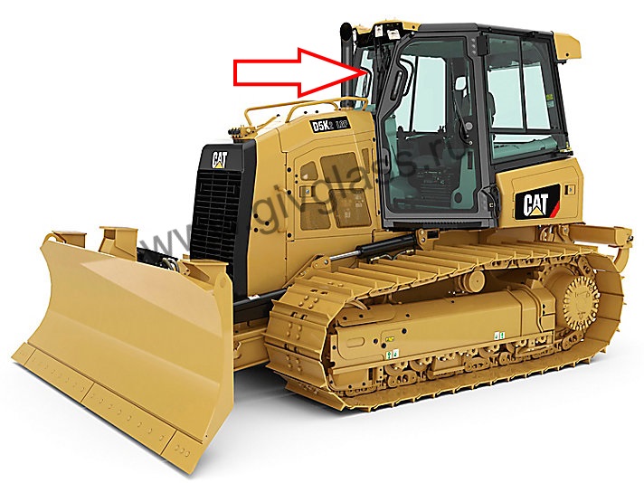 Бульдозер Caterpillar D5K XL / D6K - Стекло лобовое (закаленное)